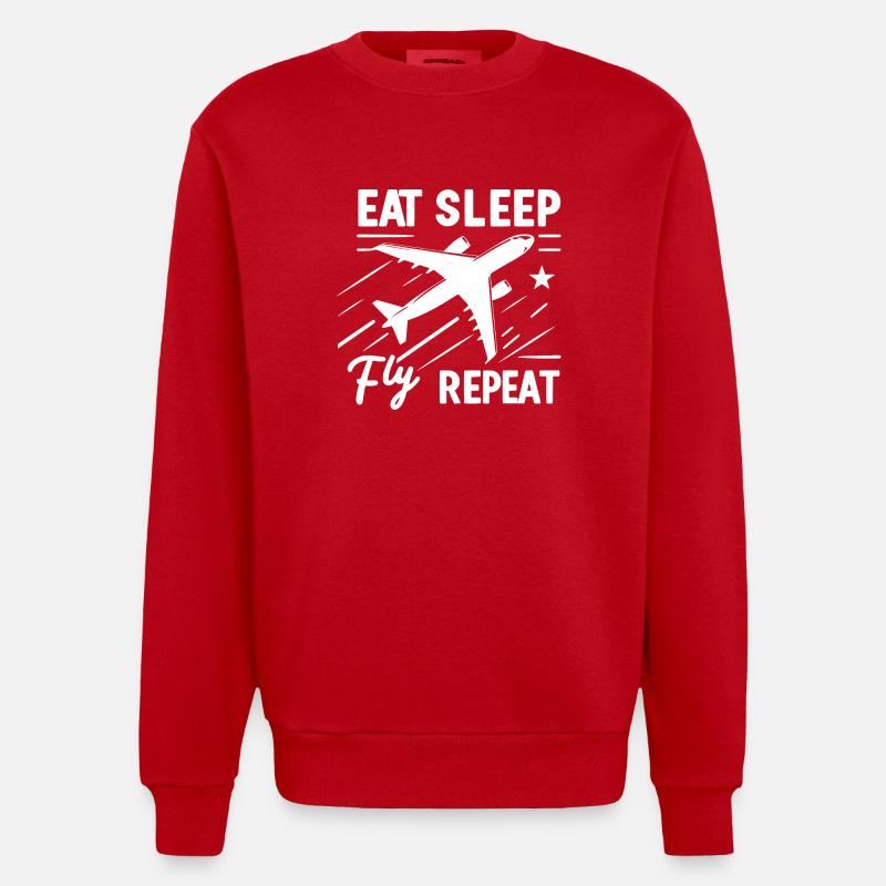 Manger dormir Mouche Répéter - Sweat bio épais oversize fabriqué en UE - rouge