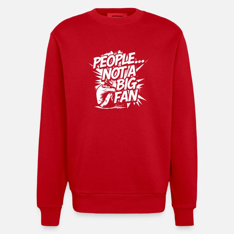 Humorously distanced - Heavyweight Oversized Organic Crew Neck Made in EU - red