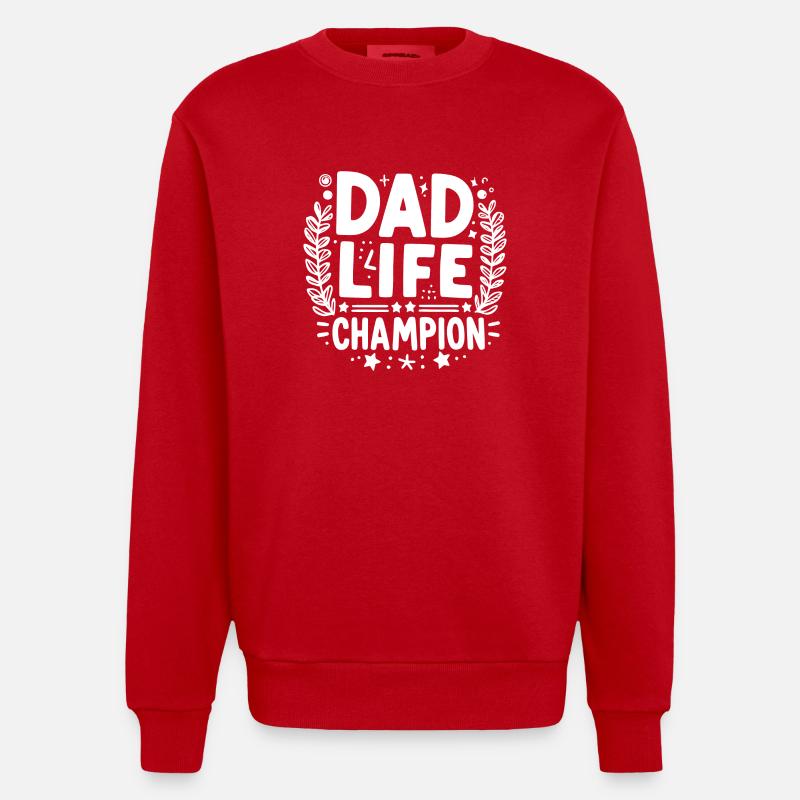 Papa Lebens-Champion - Heavyweight Oversized Organic Crew Neck Made in EU - Rot