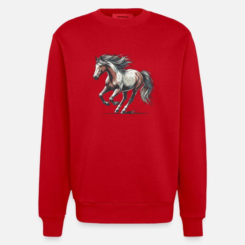 Cheval - Sweat bio épais oversize fabriqué en UE - rouge