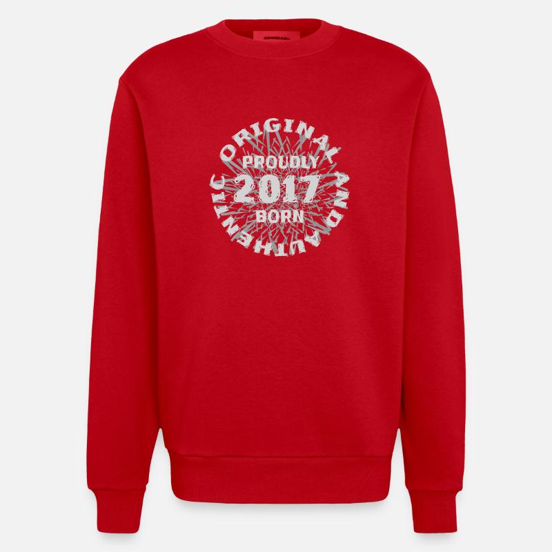 Work 2017 - Heavyweight Oversized Organic Crew Neck Made in EU - red