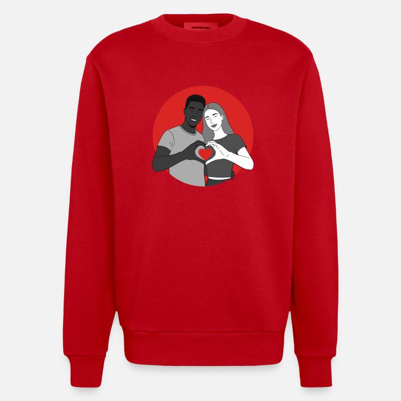 L’amour est l’amour - Sweat bio épais oversize fabriqué en UE - rouge