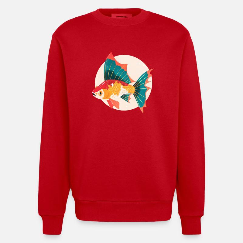 Poisson doré - Sweat bio épais oversize fabriqué en UE - rouge