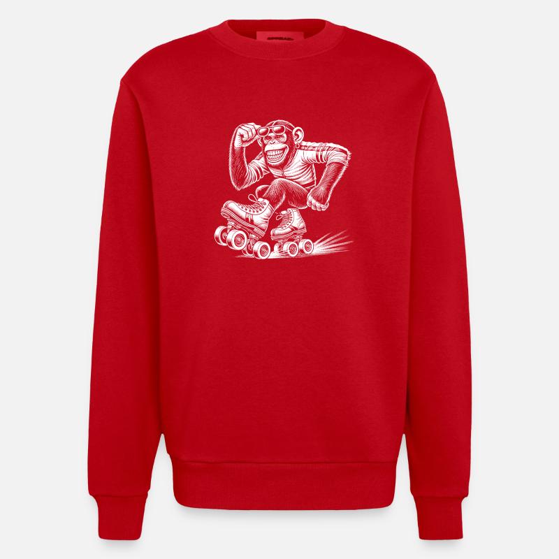 Rollschuhe - Heavyweight Oversized Organic Crew Neck Made in EU - Rot