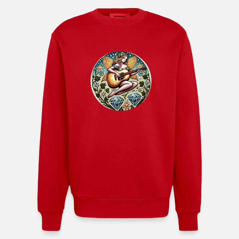 Fée de la guitare - Sweat bio épais oversize fabriqué en UE - rouge