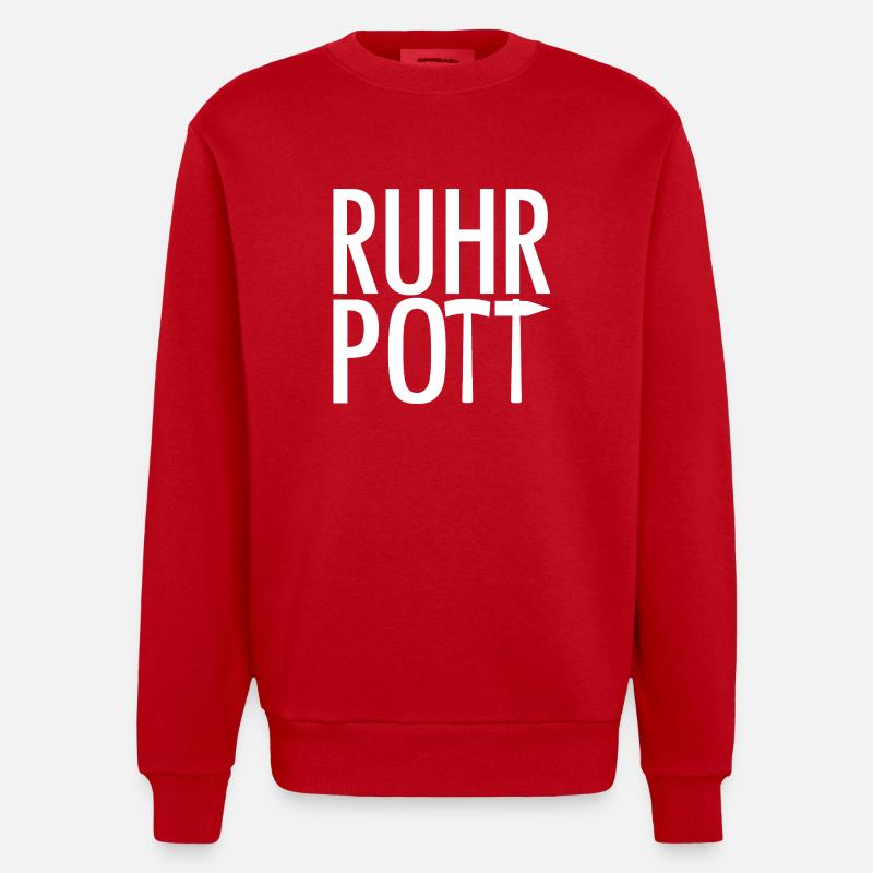 Ruhrpott - Sweat bio épais oversize fabriqué en UE - rouge