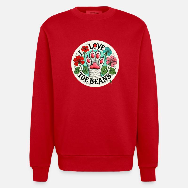 J’adore les haricots - Sweat bio épais oversize fabriqué en UE - rouge