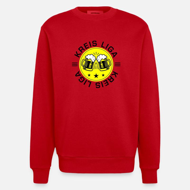 Kreisliga Bier - Heavyweight Oversized Organic Crew Neck Made in EU - Rot