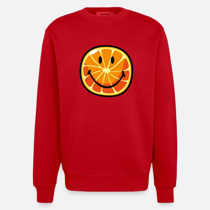 Smiley Pamplemousse - Sweat bio épais oversize fabriqué en UE - rouge