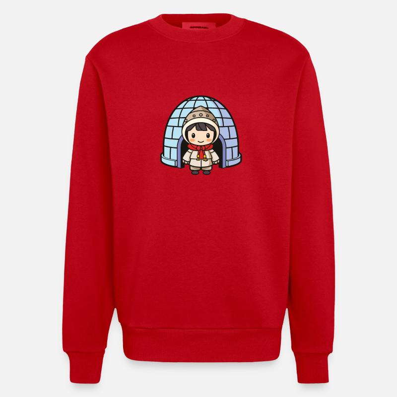 iglu eskimo mädchen - Heavyweight Oversized Organic Crew Neck Made in EU - Rot