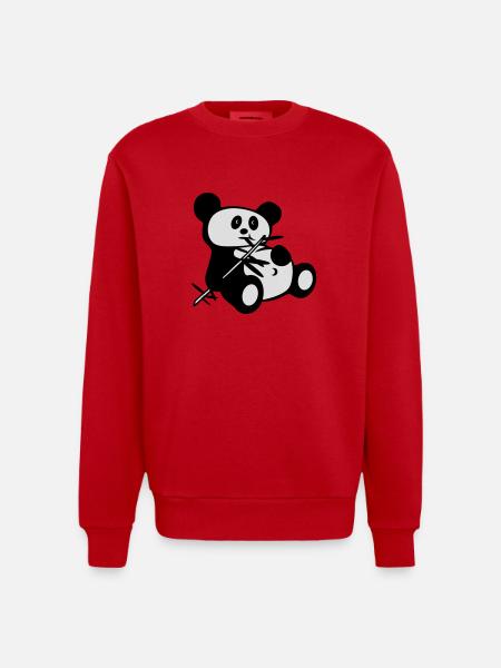 lazy panda - Sweat bio épais oversize fabriqué en UE - rouge