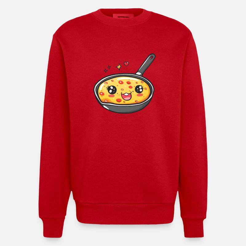Dessin animé drôle de Pan - Sweat bio épais oversize fabriqué en UE - rouge