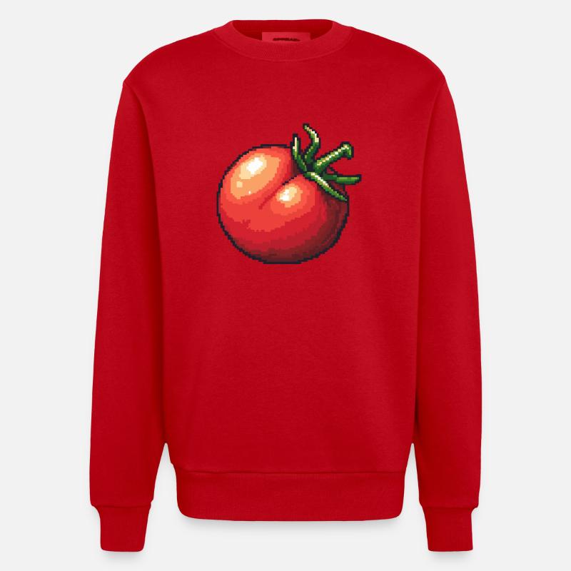 Joueur de pixels de tomate - Sweat bio épais oversize fabriqué en UE - rouge