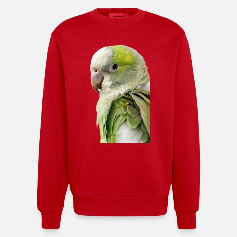 Mönchssittich - Heavyweight Oversized Organic Crew Neck Made in EU - Rot