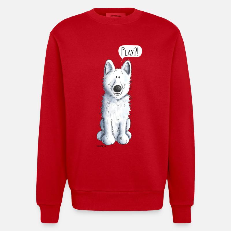 Schweizer Schäferhund Play - Heavyweight Oversized Organic Crew Neck Made in EU - Rot