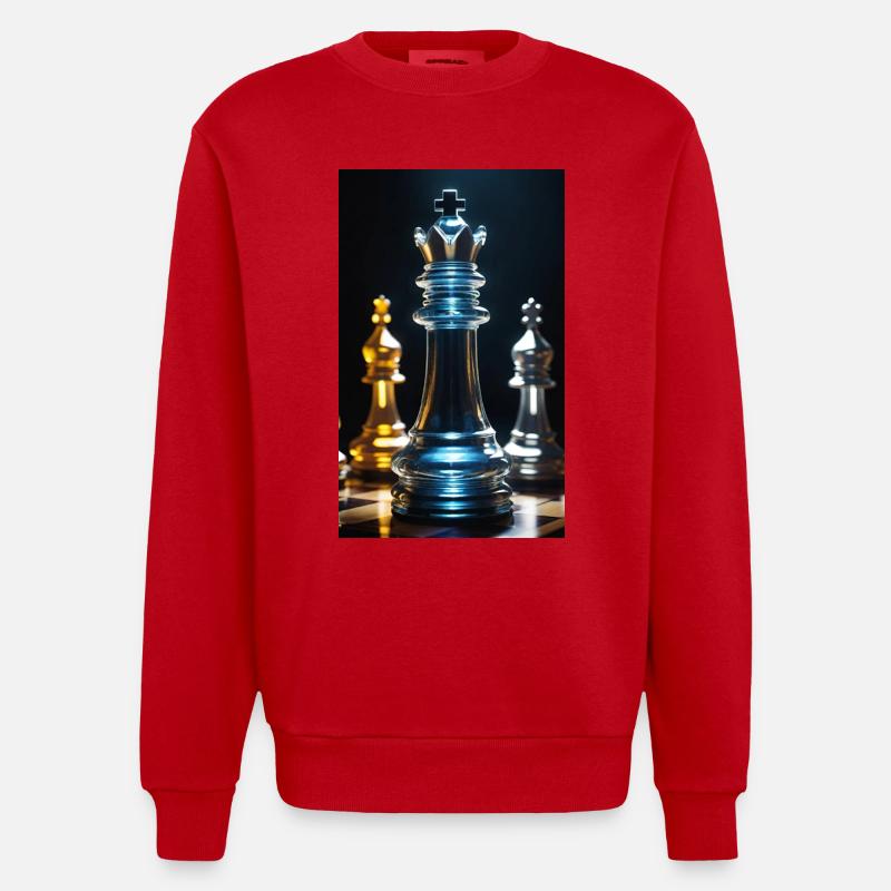 Échecs | Pièce d’échecs | Joueur d’échecs - Sweat bio épais oversize fabriqué en UE - rouge