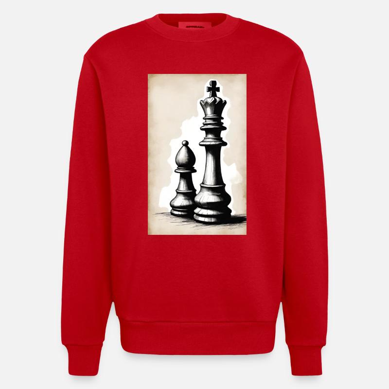 Échecs | Pièce d’échecs | Joueur d’échecs - Sweat bio épais oversize fabriqué en UE - rouge