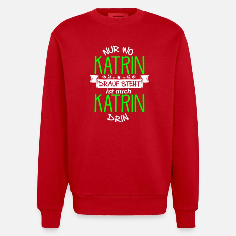 KATRIN die Echte - Heavyweight Oversized Organic Crew Neck Made in EU - Rot