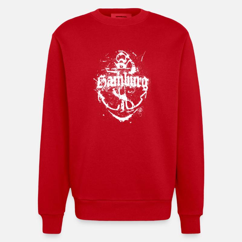 ANCRE HAMBURG 1 - Sweat bio épais oversize fabriqué en UE - rouge