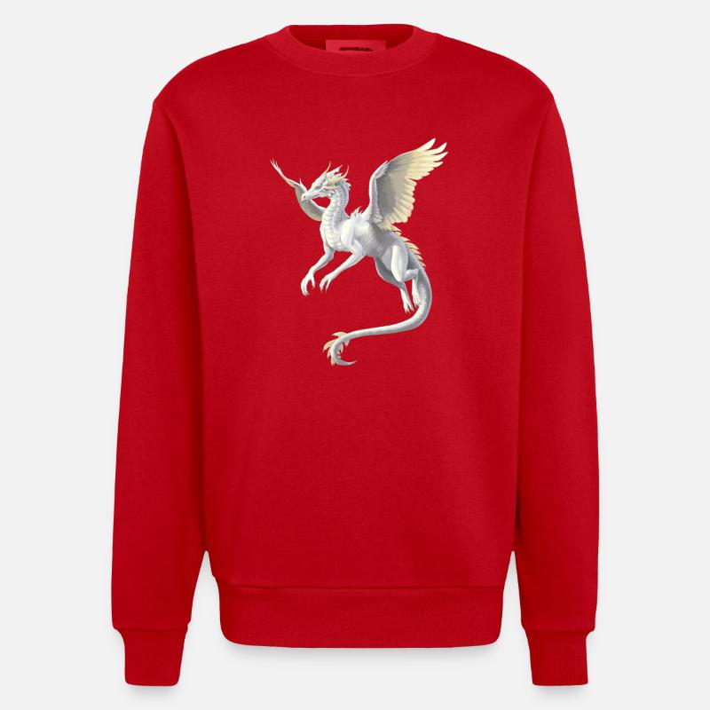 Dragon Blanc - Sweat bio épais oversize fabriqué en UE - rouge