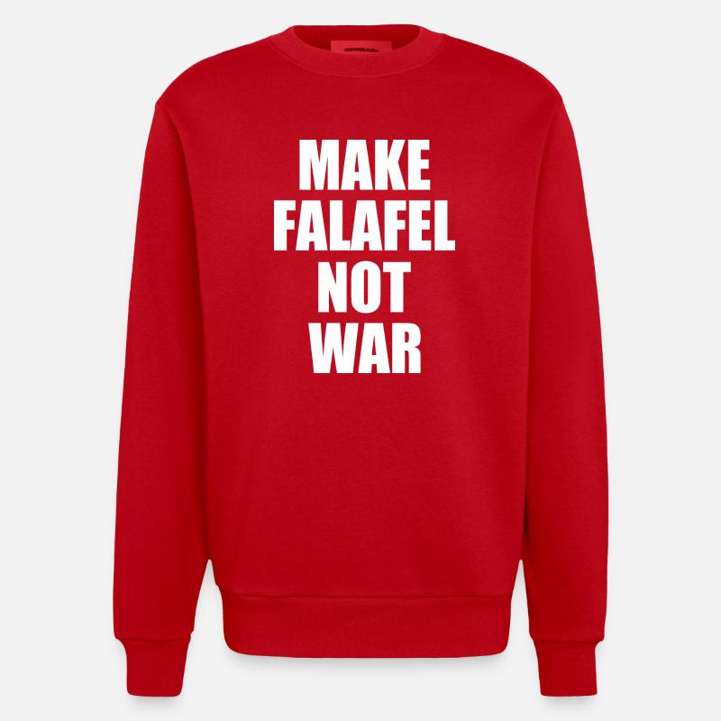 Make falafel not war - Heavyweight Oversized Organic Crew Neck Made in EU - red