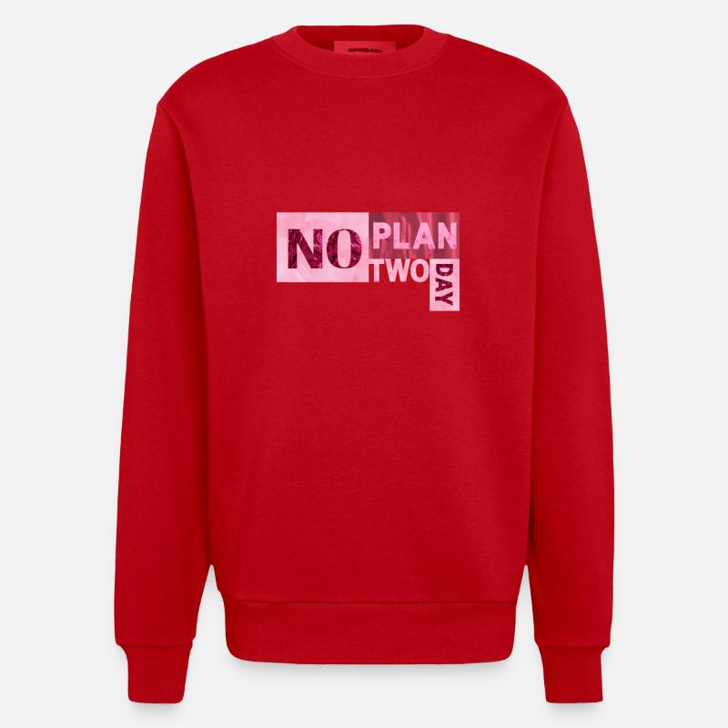 No Plan two day - Heavyweight Oversized Organic Crew Neck Made in EU - red
