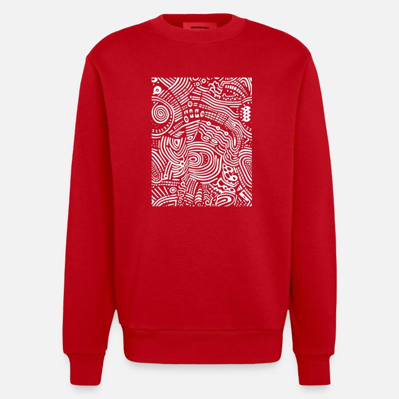 Grafik - Heavyweight Oversized Organic Crew Neck Made in EU - Rot