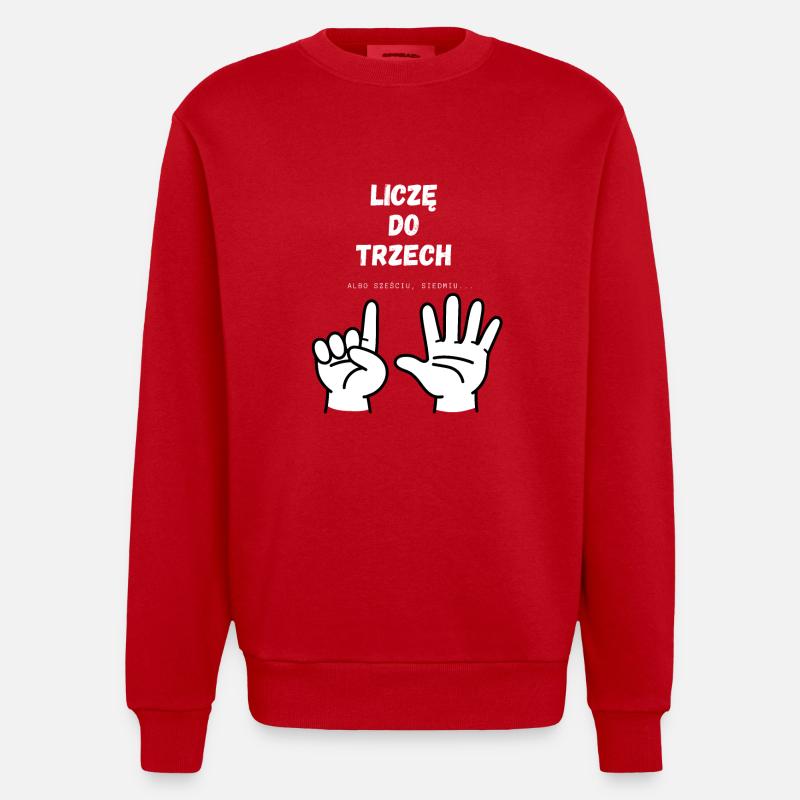 Je compte jusqu’à trois - Sweat bio épais oversize fabriqué en UE - rouge