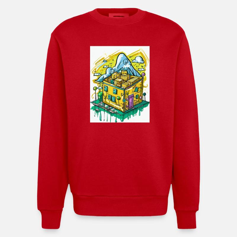 Es rappelt im Karton - Heavyweight Oversized Organic Crew Neck Made in EU - Rot