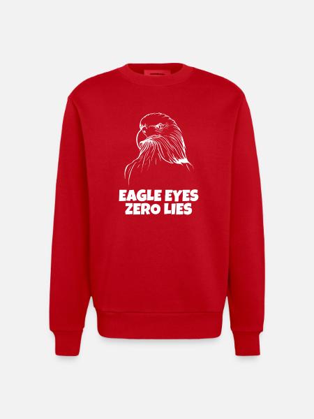 Eagle Eyes, Zero Lies - Heavyweight Oversized Organic Crew Neck Made in EU - red