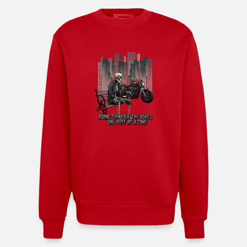 Le cavalier squelette - Sweat bio épais oversize fabriqué en UE - rouge