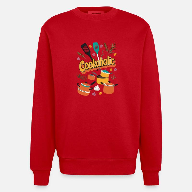 Koch kochen lecker Geschenk - Heavyweight Oversized Organic Crew Neck Made in EU - Rot