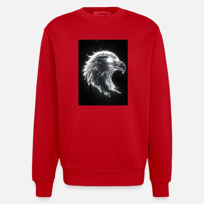 Eagle Silhouette Light Gift - Sweat bio épais oversize fabriqué en UE - rouge