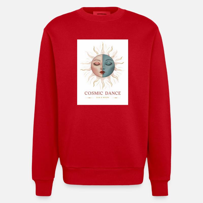 Cosmic Dance Spiritual Gift - Heavyweight Oversized Organic Crew Neck Made in EU - red