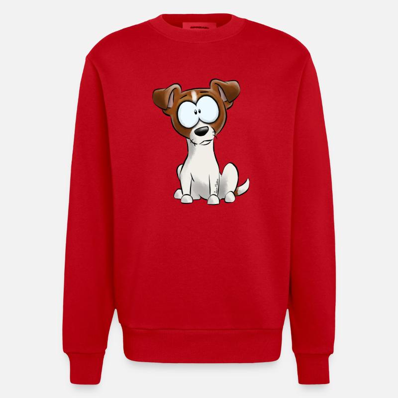 Ich bin Jack-Russell-Terrier - Heavyweight Oversized Organic Crew Neck Made in EU - Rot