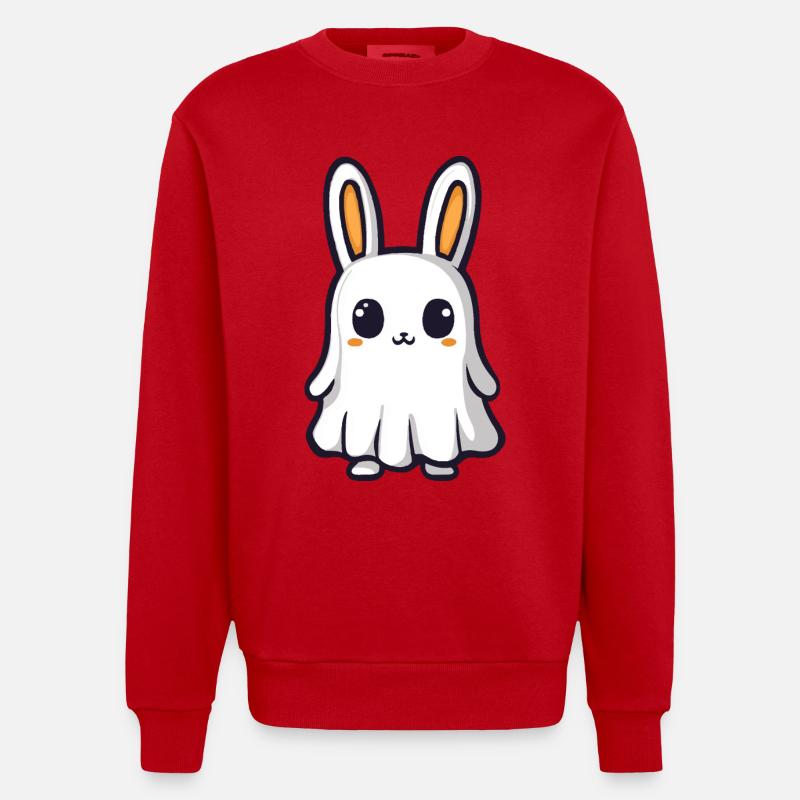 Hase Halloween Comic Geist - Heavyweight Oversized Organic Crew Neck Made in EU - Rot