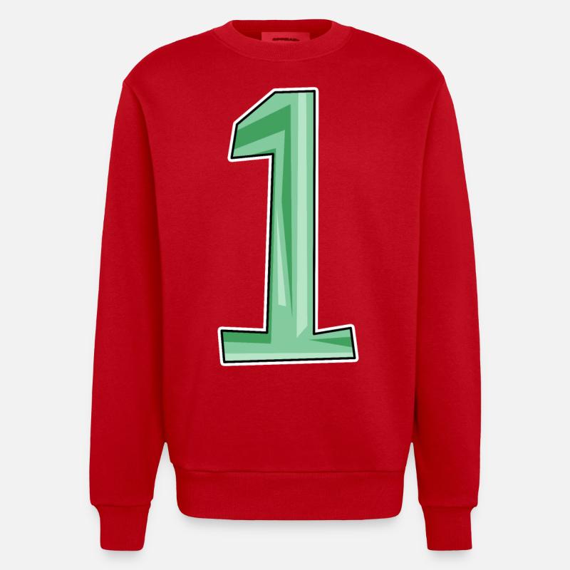 1 vert - Sweat bio épais oversize fabriqué en UE - rouge