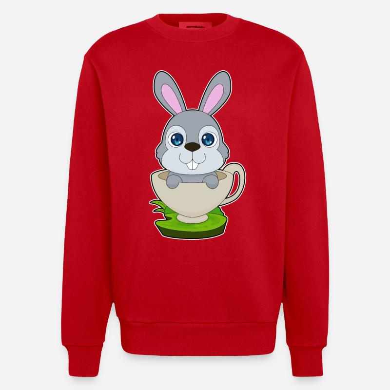 Mug lapin - Sweat bio épais oversize fabriqué en UE - rouge