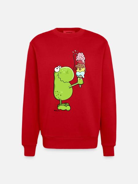 Grenouille avec glace - Sweat bio épais oversize fabriqué en UE - rouge