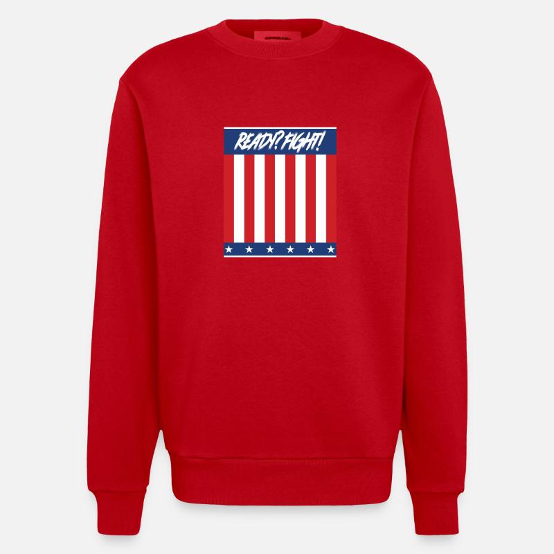 Prêt? Se battre! - Sweat bio épais oversize fabriqué en UE - rouge