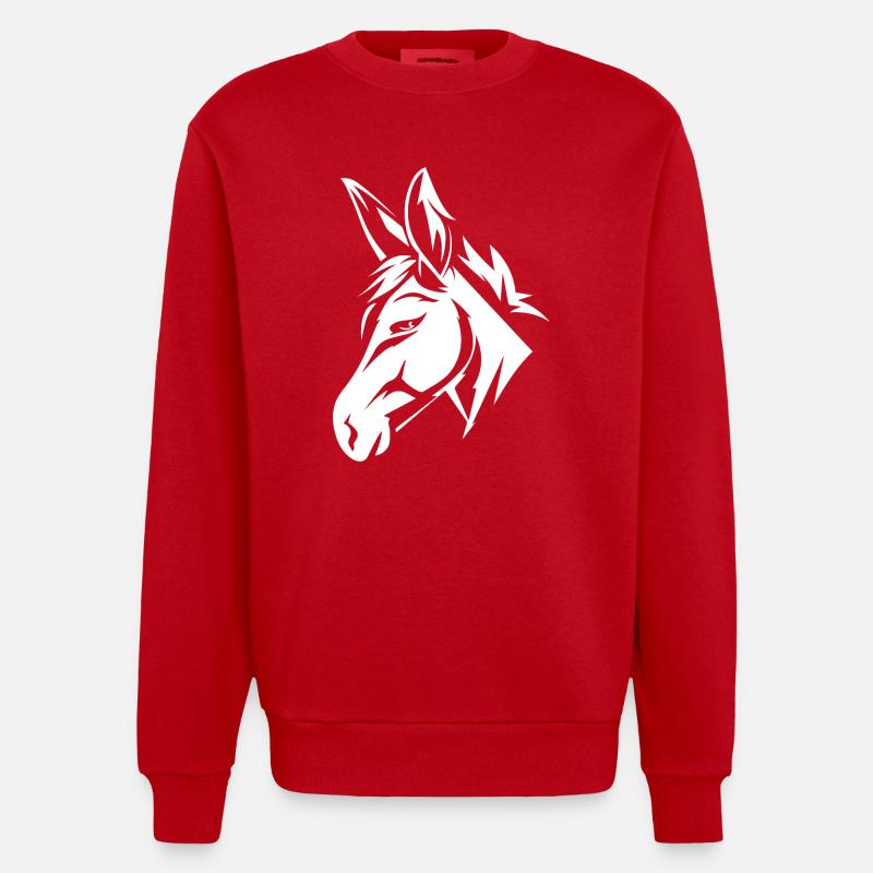 Âne - Sweat bio épais oversize fabriqué en UE - rouge