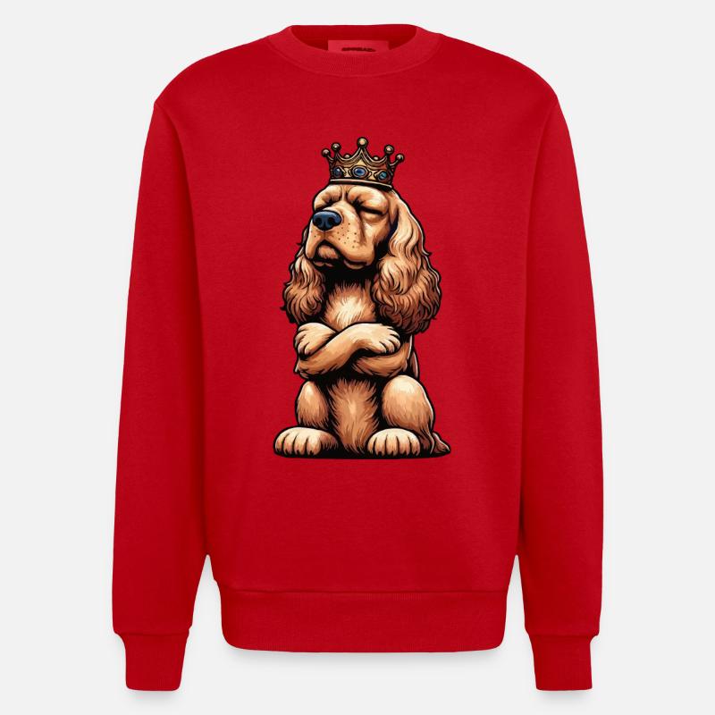 Cocker Spaniel Cockerhund Cocker Spaniel Besitzer - Heavyweight Oversized Organic Crew Neck Made in EU - Rot