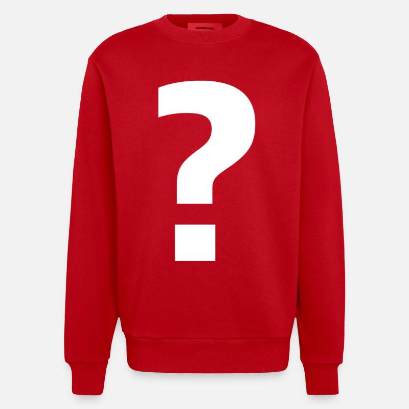Fragezeichen | stilvolle Neugier - Heavyweight Oversized Organic Crew Neck Made in EU - Rot