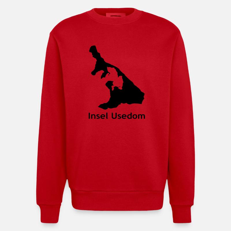 Usedom - Sweat bio épais oversize fabriqué en UE - rouge