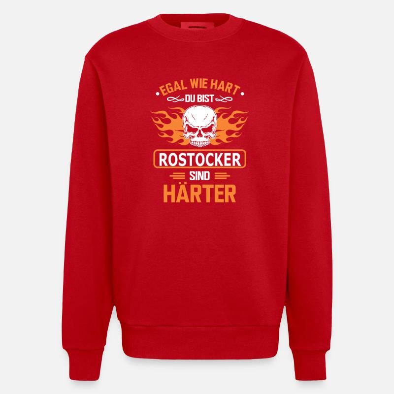 ROSTOCKER - Heavyweight Oversized Organic Crew Neck Made in EU - Rot