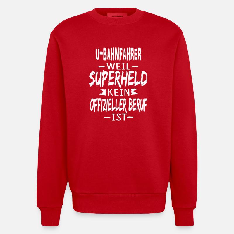 U-BAHNFAHRER - Heavyweight Oversized Organic Crew Neck Made in EU - Rot