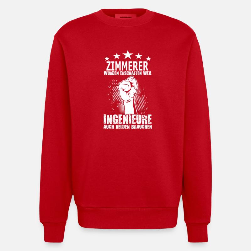 zimmerer - Heavyweight Oversized Organic Crew Neck Made in EU - Rot