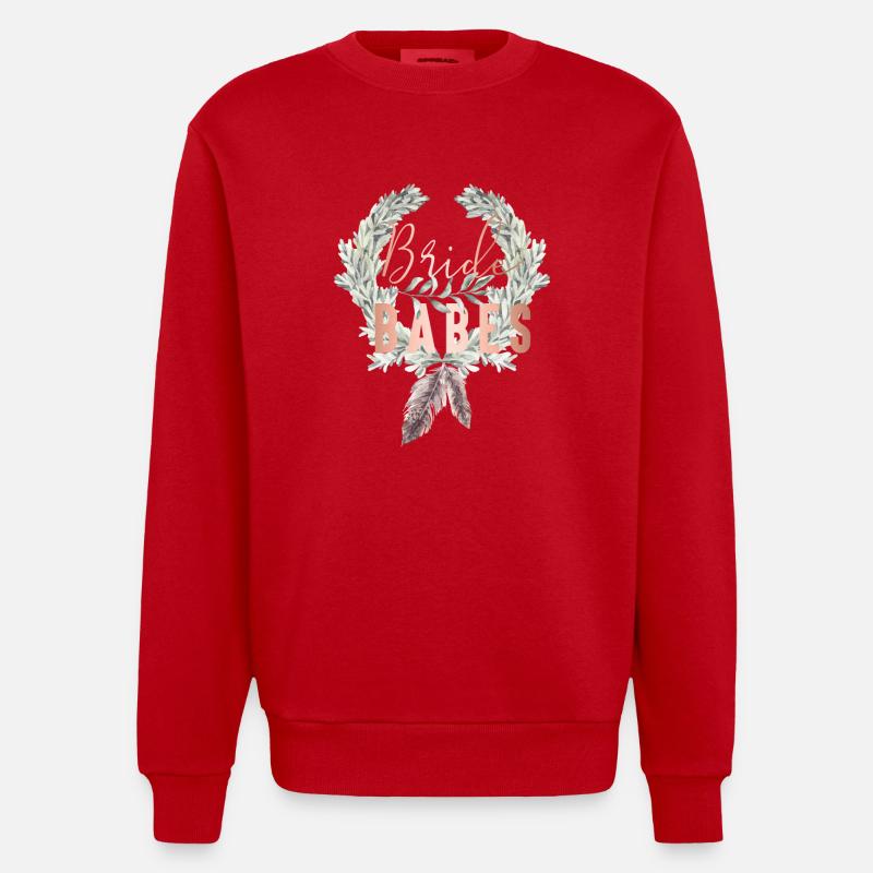 Boho Bride Babes Lorbeerkranz - Heavyweight Oversized Organic Crew Neck Made in EU - Rot