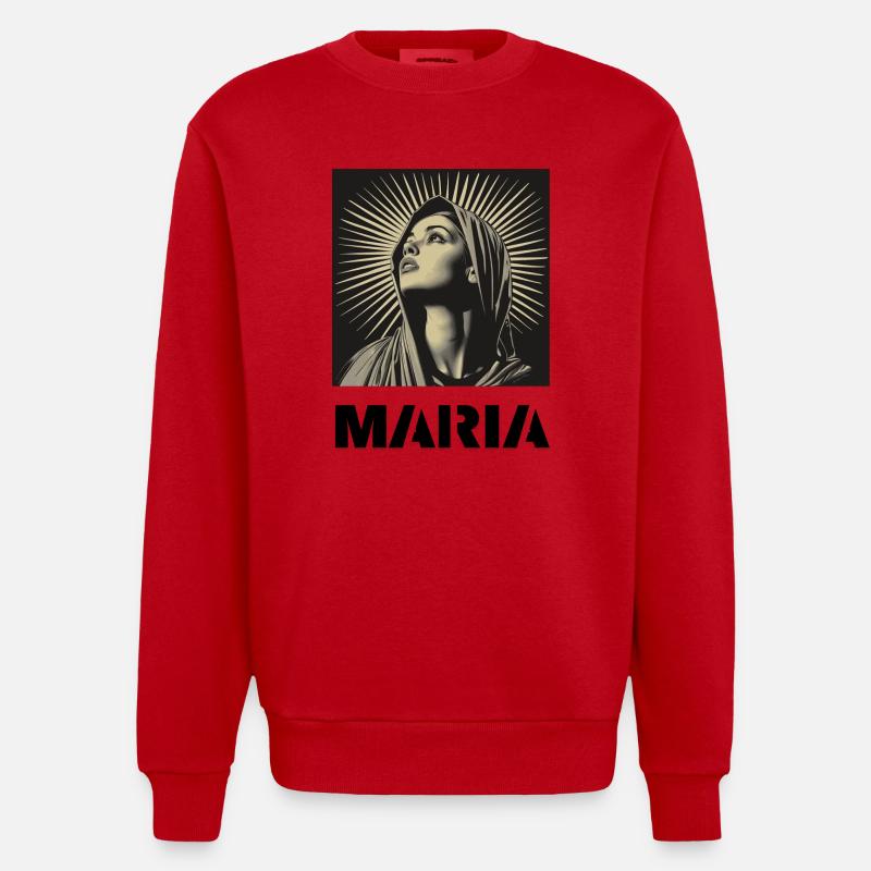 Maria - Heavyweight Oversized Organic Crew Neck Made in EU - red