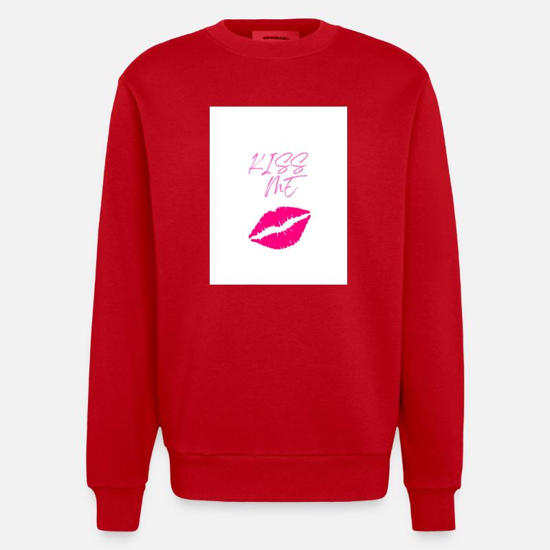 Kiss M e - Sweat bio épais oversize fabriqué en UE - rouge
